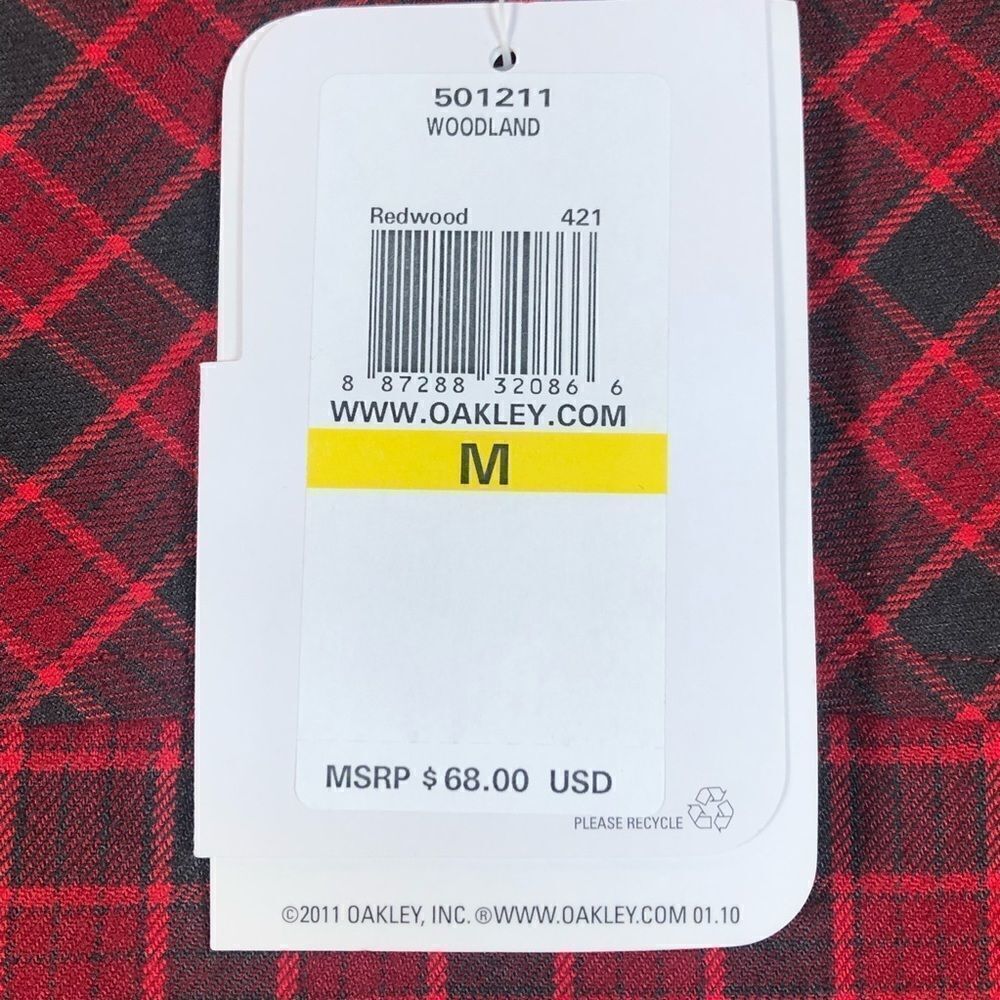 Oakley Med, Button Front Plaid Shirt, Woodland Red and Gray - Picture 10 of 12